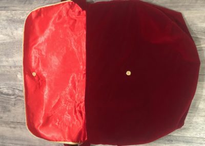 Red poly satin inside messenger bag