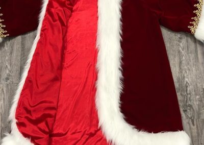 Long Santa robe with champagne trim